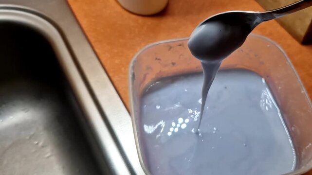 Most fluids like water or alcohol have constant viscosity, meaning they flow same way regardless of how hard you push them. starch is different. It is Non-Newtonian fluid, specifically shear thickenin