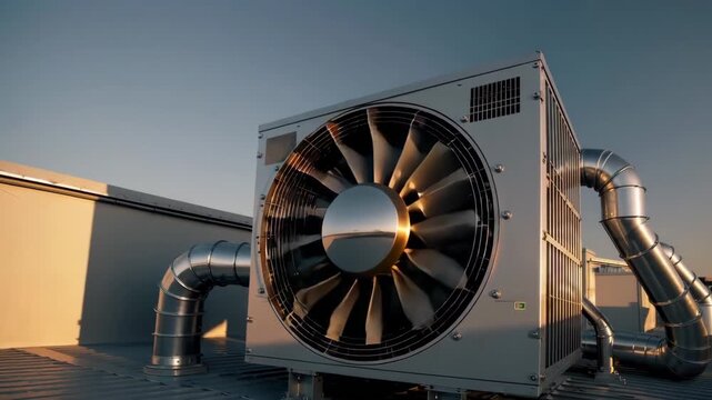 Rooftop external HVAC unit for commercial ventilation and cooling.