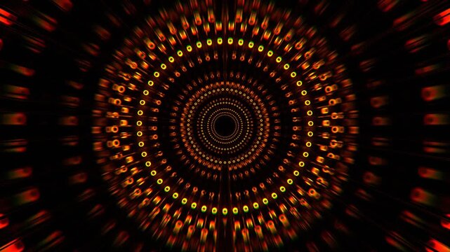 Red and Orange Colorful Radial Light Burst Tunnel with Dynamic Zoom Effect Background VJ Loop in 4K