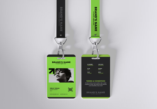 Modern ID Card  With Lanyard Corporate Identity Card Design