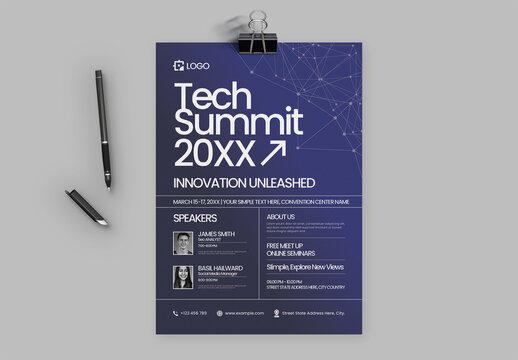 Tech Summit Conference Flyer Template