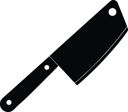 Cleaver silhouette vector art illustration and minimal black and white design