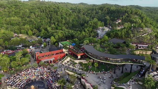 Aerial forest Yogyakarta villages
