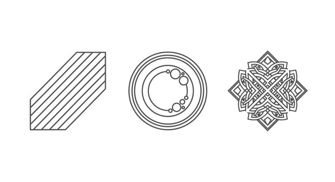 Geometric shapes in black and white.