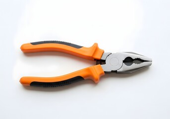 Obraz premium The orange-handled pliers are showcased, displaying their utilitarian design and precise construction, which suggests readiness for various tasks in repair or construction, emphasizing