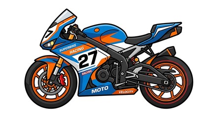 Obraz premium Racing motorcycle with orange accents.