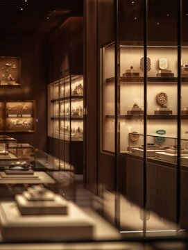 Inside the museum, precious artifacts are quietly displayed under soft lighting