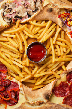 Star shaped pizza with various toppings