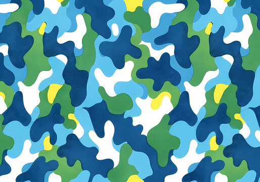 Youthful Abstract Camo Doodle Seamless Pattern