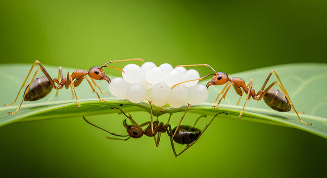 Weaver Ants Forming Living Bridge Carrying Kroto &ndash; Teamwork Macro