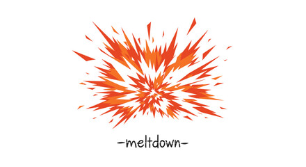 Obraz premium Explosion, meltdown, orange blast, abstract vector graphic