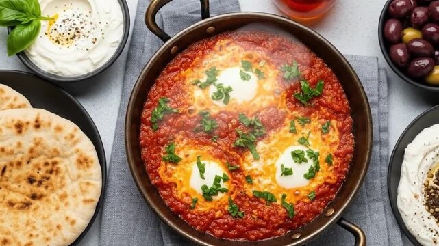 Delicious Shakshuka Breakfast - A Middle Eastern Culinary Delight.