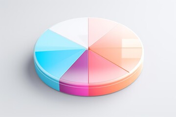 Fototapeta premium Colorful 3d pie chart visualizing data analysis and statistics with pastel segments