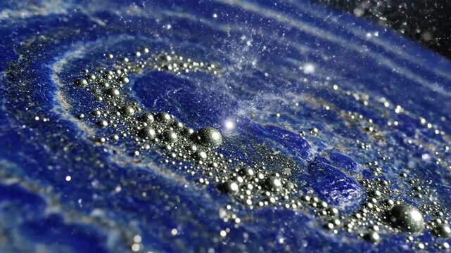 Lapis Lazuli Gemstone Macro Texture With Gold Flecks