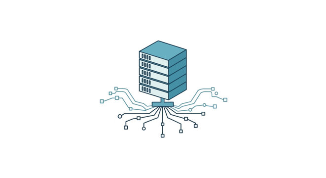 Server with network connections online.