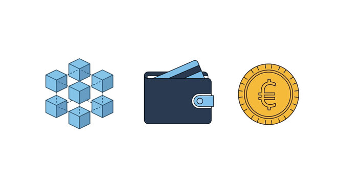 Cryptocurrency and digital wallet concept.