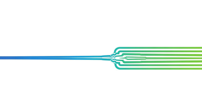 Abstract Blue to Green Line Splitting - Data Transmission or Fiber Optic Concept