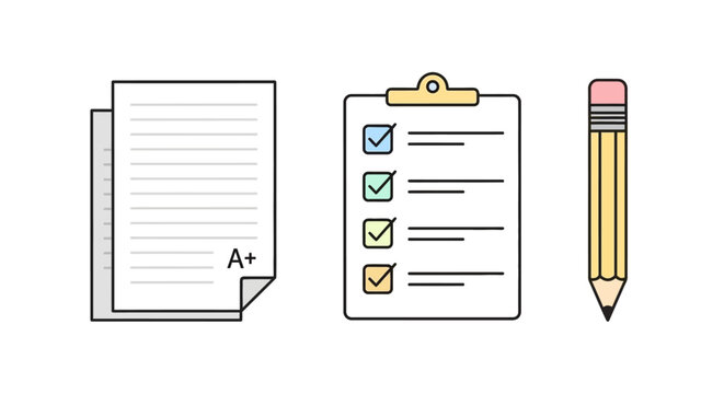 Paper clipboard and pencil set.
