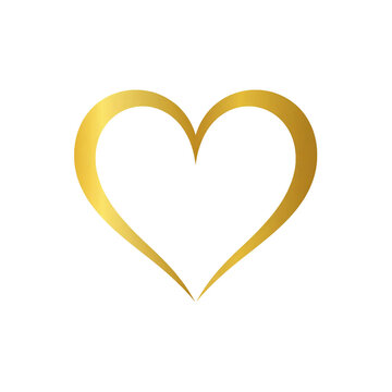 Gold heart frame, transparent backdrop, illustration. AI