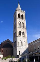 Fototapeta premium Church of St. Donatus, Roman Forum, historic part of Zadar, County, Dalmatia, old town, Croatia, Europe,