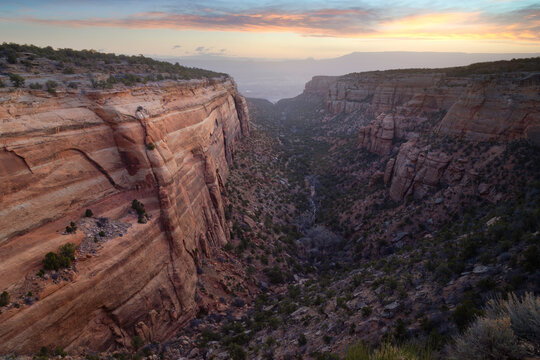 Red Canyon Overlook at sunrise in the Colorado National Monument