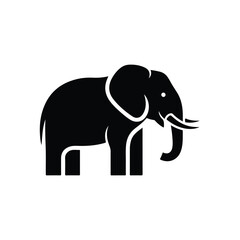 Fototapeta premium Elephant silhouette in profile for wildlife theme