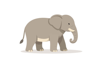 Fototapeta premium Flat Elephant Illustration Simple Cartoon Style Wildlife Animal