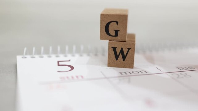 5月カレンダーとゴールデンウィークのブロック・GW時期の予定表