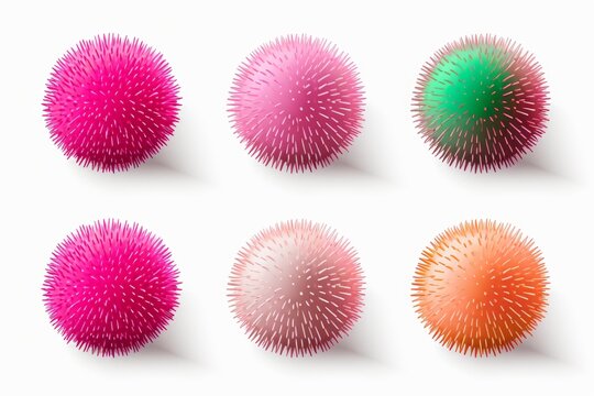 Different colored puffer balls offering tactile stimulation and stress relief