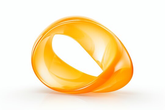 Abstract orange mobius strip loop representing infinity and connection