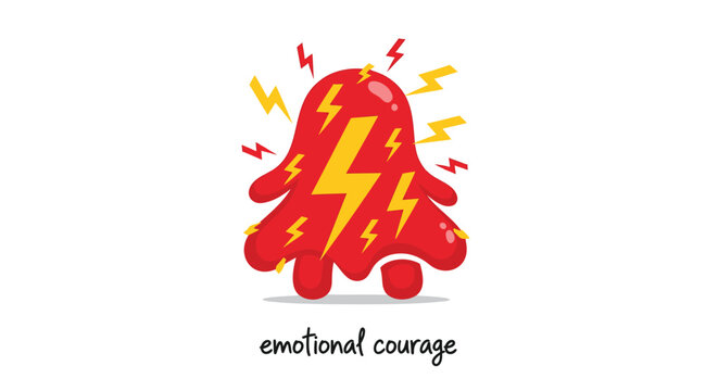 Emotional courage, fearless emotions, bold feelings, vector icon