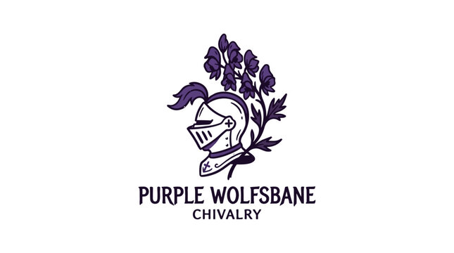 Elegant Purple Wolfsbane Chivalry Logo