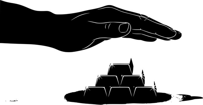 Gold Bar Safe Haven Investment Silhouette Economic Stability Financial Security Vector