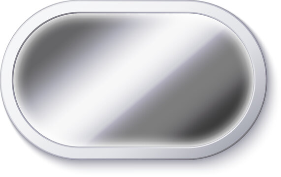 Metallic blank oval button with reflection