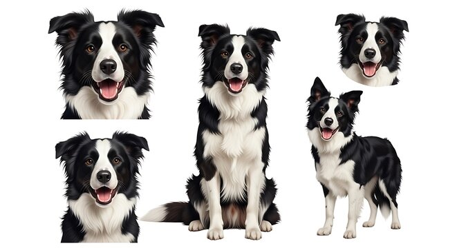 Border Collie Portraits - A Collection of Playful and Alert Poses.