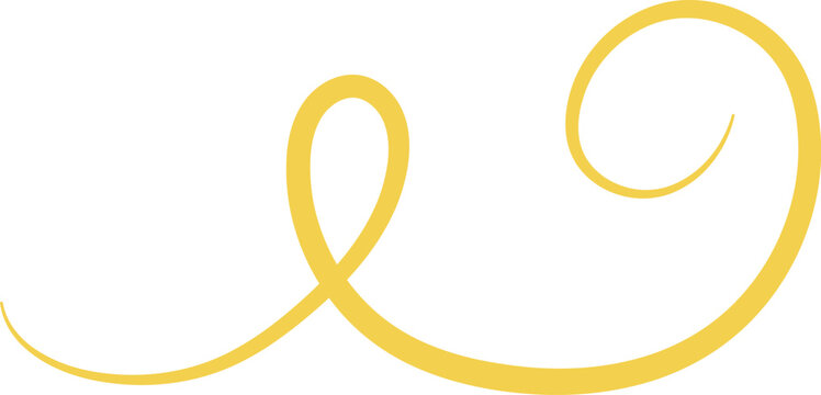 Yellow swirling curve line graphic element design