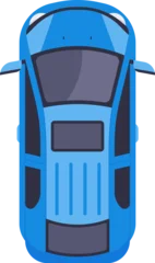 Blue car driving top view vector illustration © Tartila