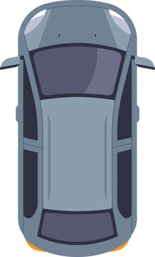 Grey car top down view illustration