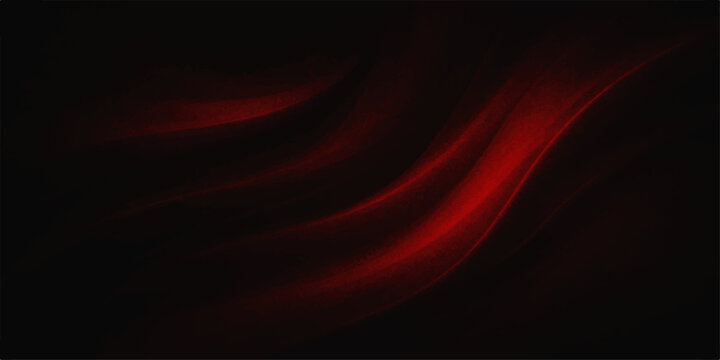 A vibrant red and black abstract background features glowing waves of energy and flowing silk textures in a smooth fractal pattern with light motion lines
