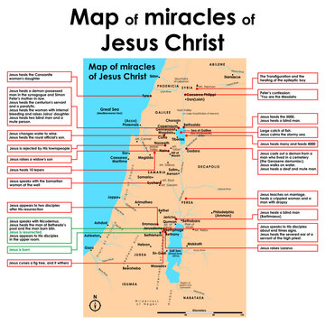 Map of miracles of Jesus Christ