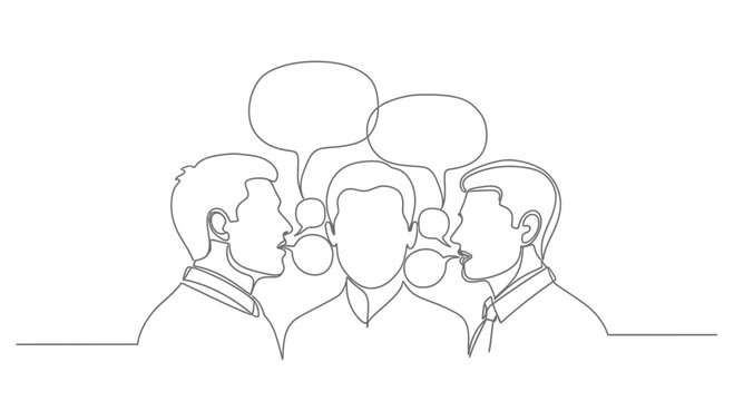 Group of people talking together.