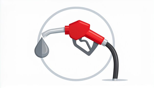 Colorful Fuel Nozzle With Oil Drop Minimal Concept