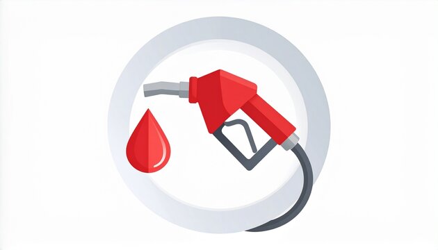 Colorful Fuel Nozzle With Oil Drop Minimal Concept