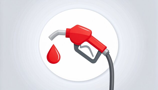 Colorful Fuel Nozzle With Oil Drop Minimal Concept