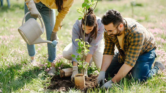 Community Tree Planting in Spring Park with Volunteers