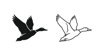 Fototapeta premium Flying Ducks Silhouette Vector Art Design Vector