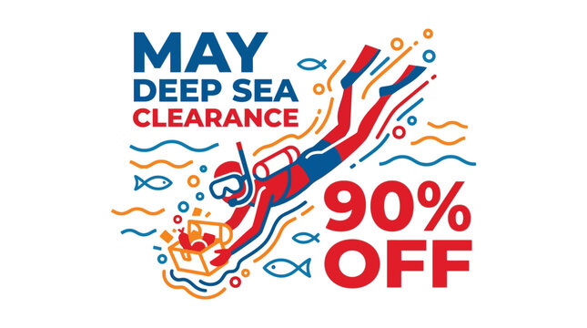 May Deep Sea Clearance Sale with Diver