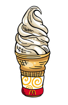 Ice Cream Cone Illustration from McDonalds in vector