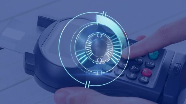 Animation of scan scoping over smartphone and payment terminal