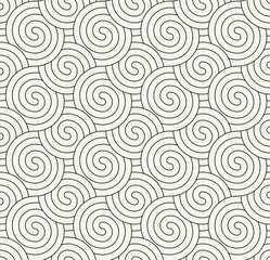 Obraz premium Seamless pattern. Geometric linear thin striped ornament. Stylish monochrome background. Vector repeating texture with winding linear tapes. 